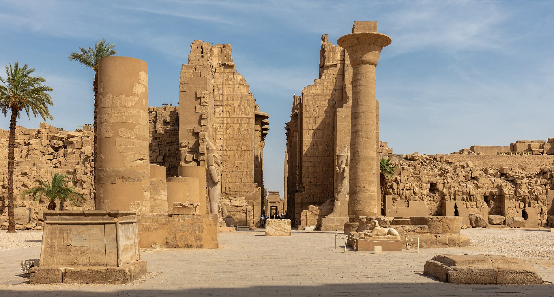 Karnak Temple Hypostyle Hall columns in sun